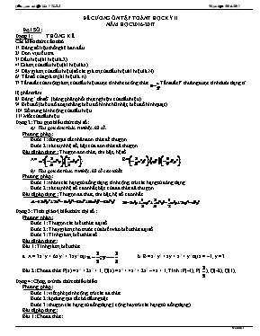 Đề cương ôn tập Toán 7 - Học kỳ II - Năm học 2011-2012
